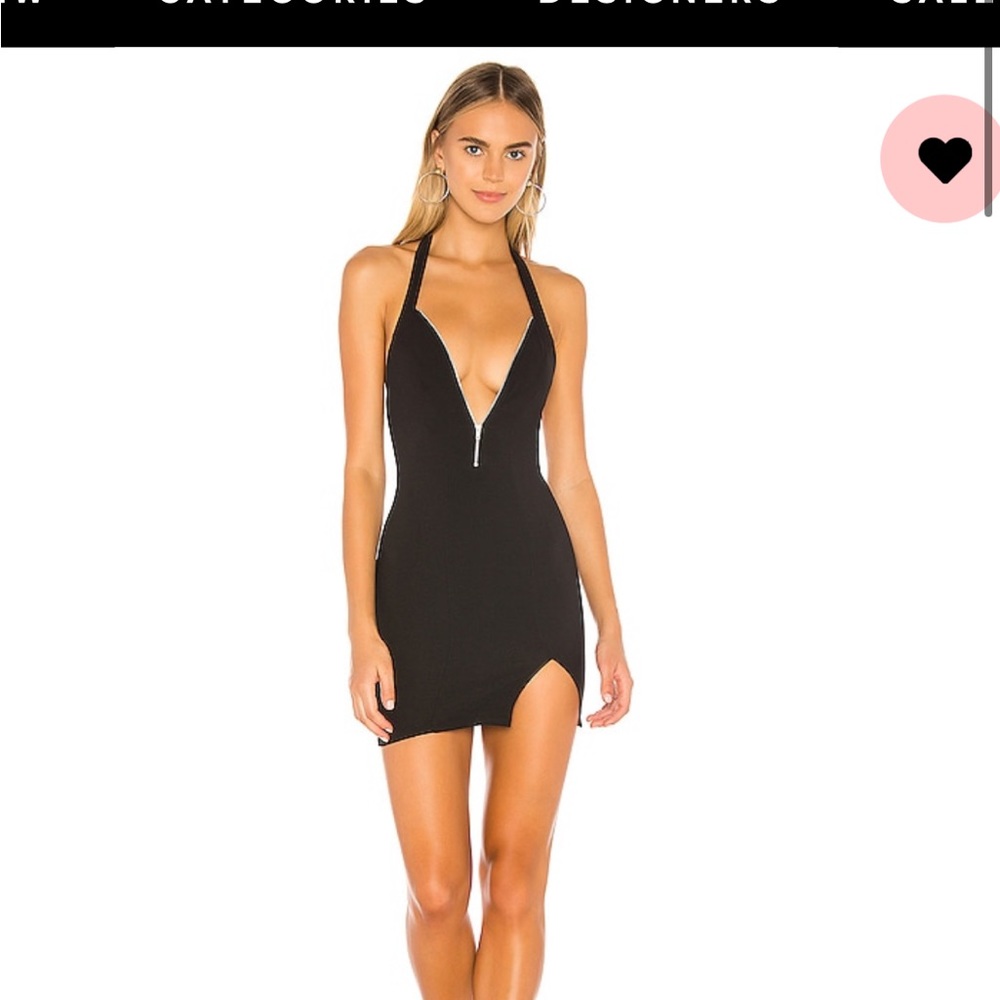 Greta black zip up mini dress. New with OUT tags